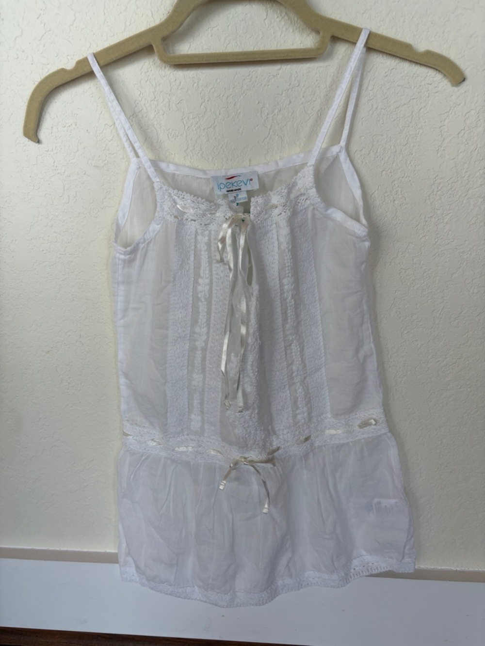 Charming Brand New Ipekevi White Lace Camisole/Dress Girls Size 8 NWT
